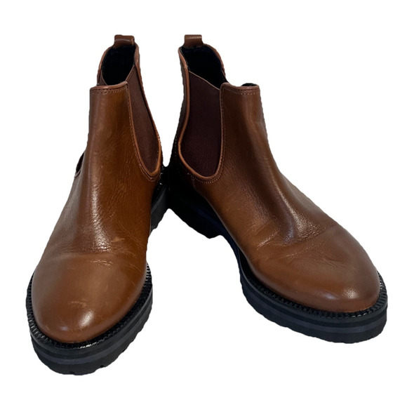 Marc Joseph New York Ankle Boots size 6 Brown Chestnut Leather Elastic Band - Picture 1 of 14